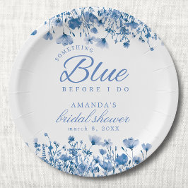 Plato De Papel Algo Azul Antes de Hacer Floral Desayuno Nupcial