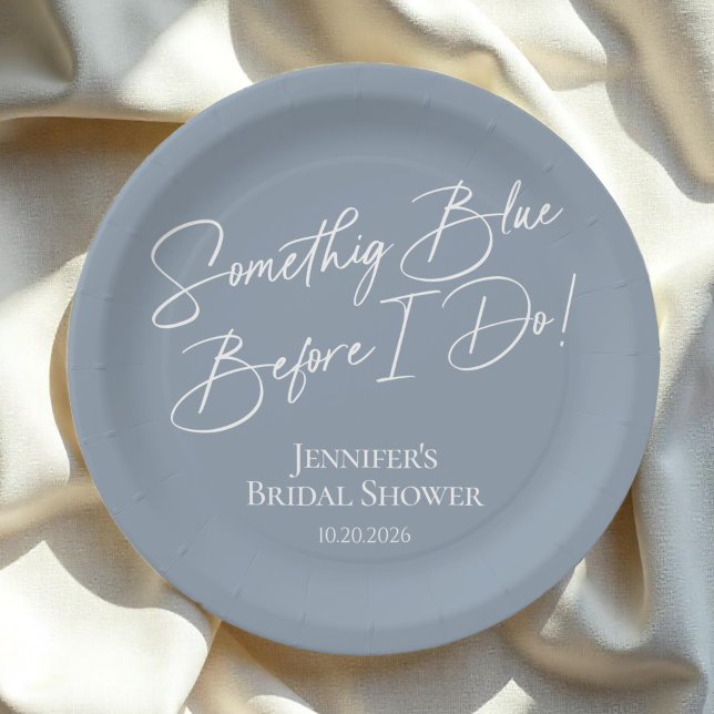 Plato De Papel Algo Azul antes de hacerlo | Blue Bridal Shower (Subido por el creador)