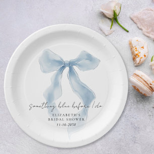Plato De Papel Algo Azul Antes de Mi Boda Despedida de Soltera