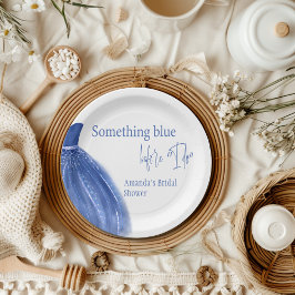 Plato De Papel Algo Azul Antes De Vestir La Ducha De Novias