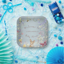 Plato De Papel Algo Azul Baby Shower