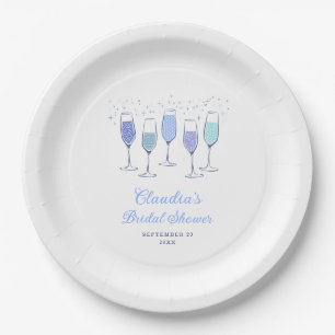 Plato De Papel Algo Azul Champán Despedida de Soltera