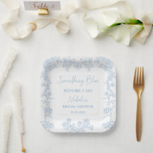 Algo Azul Despedida de Soltera Borde Floral Vintag