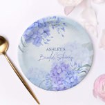 Plato De Papel Algo de hortensias azules elegante ducha de novia<br><div class="desc">Algo de hortensias azules como elegantes manteles de ducha de novia personalizadas placas de papel.</div>
