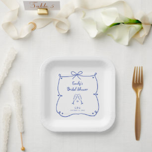 Plato De Papel Algo de la Mano Azul Whimsical Drake Cake