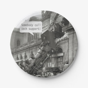 Plato De Papel Alguien llame al tren de asistencia técnica Wrect