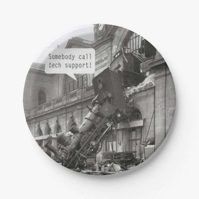 Plato De Papel Alguien llame al tren de asistencia técnica Wrect (Anverso)