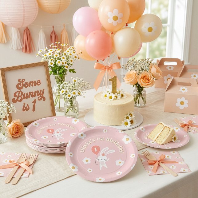 Plato De Papel Algún Conejito es una Fiesta de Cumpleaños Número  (Subido por el creador)