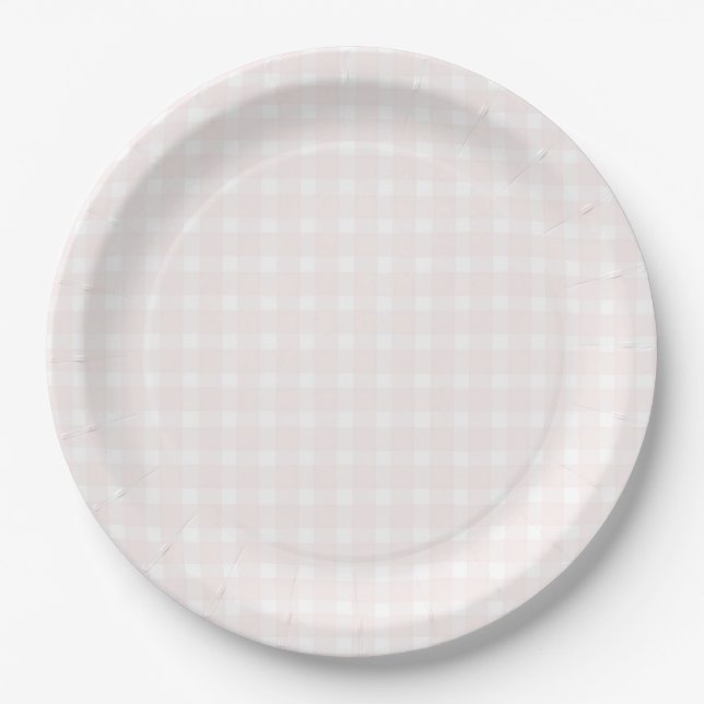 Plato De Papel Algun Conejo Dulce Fiesta de Bebé Rosa  (Anverso)