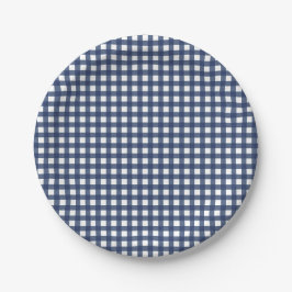Plato De Papel Algun conejo es uno azul Gingham Cumpleaños