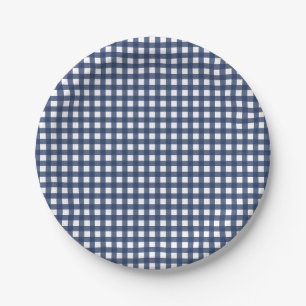 Plato De Papel Algun conejo es uno azul Gingham Cumpleaños
