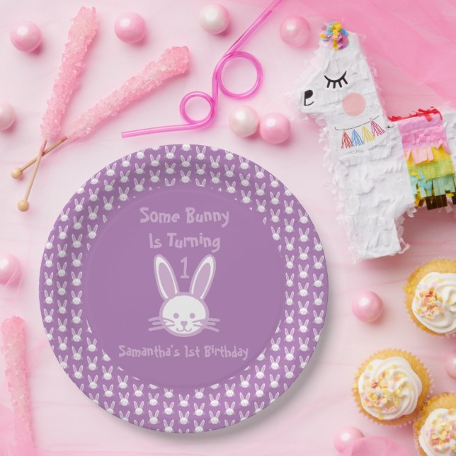 Plato De Papel Algunos conejitos se están volviendo una placa de  (Fiesta)