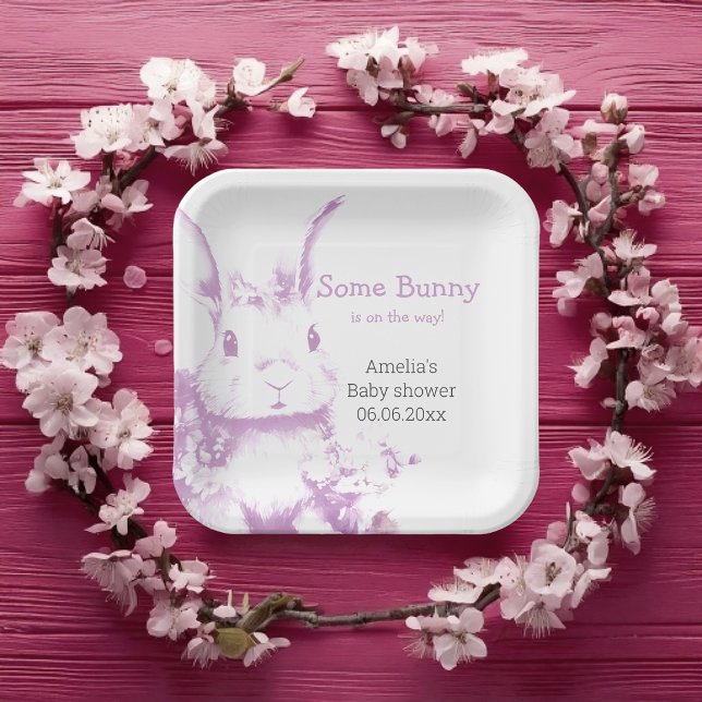 Plato De Papel Algunos conejitos vienen de Baby Shower (Subido por el creador)
