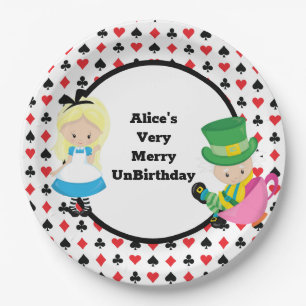 Plato De Papel Alice in Wonderland Mad Hatter Card Deck Fiesta