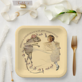 Plato De Papel Alice in Wonderland Rabbit Mouse
