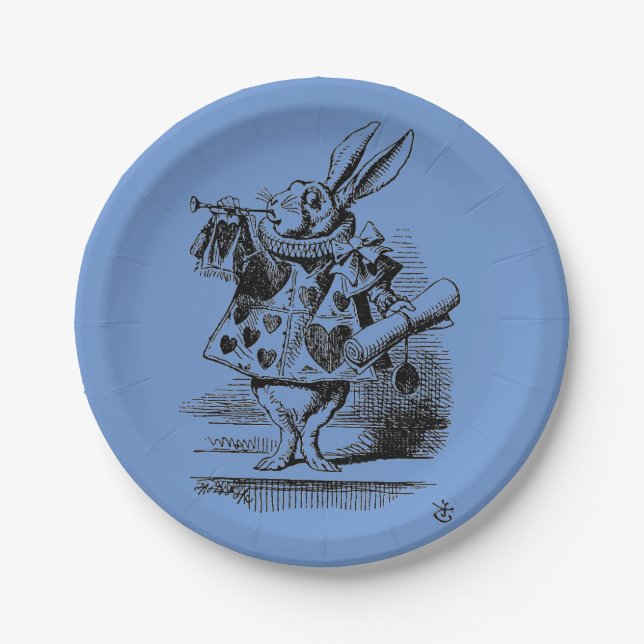 Plato De Papel Alice in Wonderland – white rabbit children (Anverso)