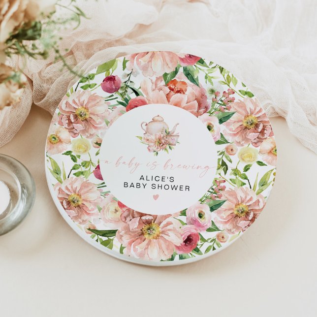 Plato De Papel ALICE Rubor Baby Breaking Shower Tea Fiesta (Subido por el creador)
