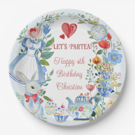 Plato De Papel Alicia caprichosa en el país de las maravillas