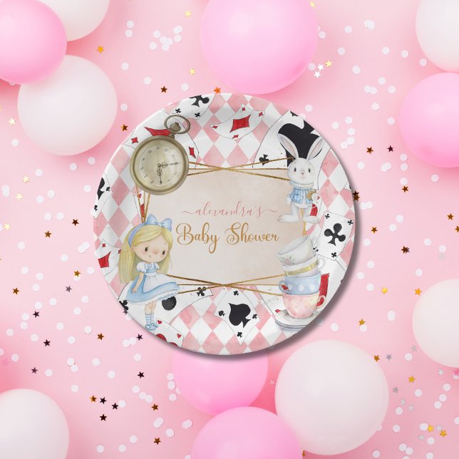 Plato De Papel Alicia en Baby Shower de maravillas (Subido por el creador)