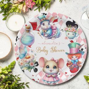Plato De Papel Alicia en Baby Shower de maravillas
