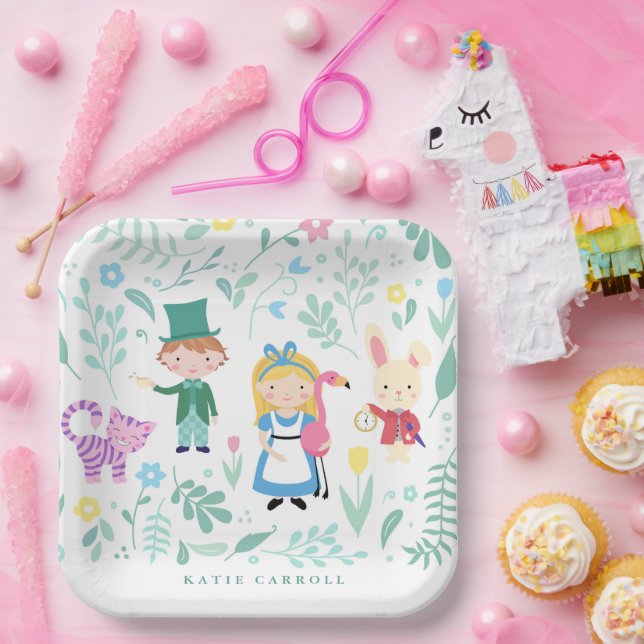 Plato De Papel Alicia en el Baby Shower Fiesta de té de la tierra (Fiesta)