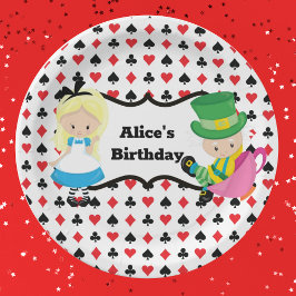 Plato De Papel Alicia en la fiesta de cumpleaños de Wonderland Ma