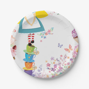 Plato De Papel Alicia en placas de la fiesta de cumpleaños del