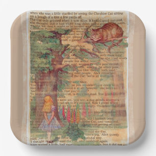 Plato De Papel Alicia y las placas de papel para gatos de Cheshir