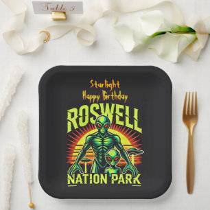 Plato De Papel Alien Adventures Empieza Aquí En Roswell!