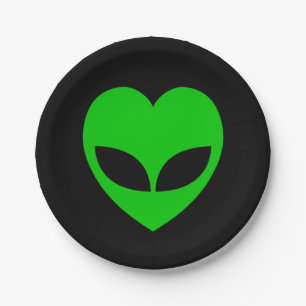 Plato De Papel Alien Love Heart Paper Plates