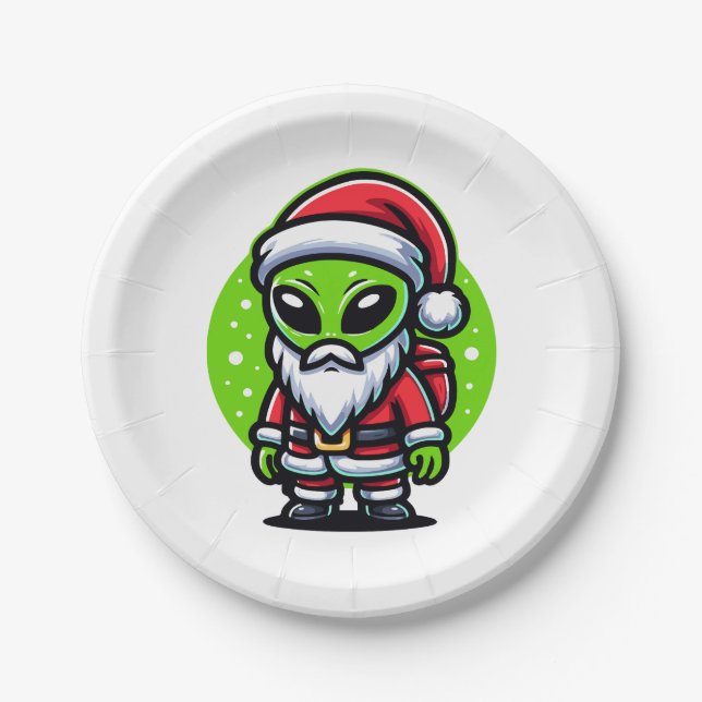 Plato De Papel Alien Santa (Anverso)