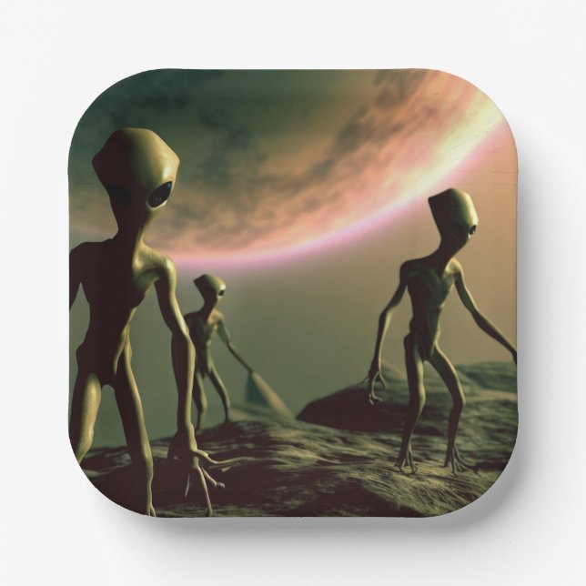 Plato De Papel Alimentos grises de SF 2 (Anverso)