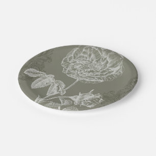 Plato De Papel Alivio floral I