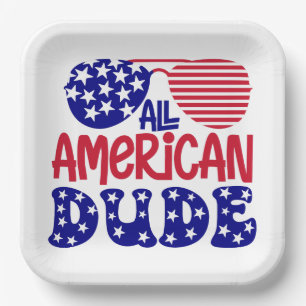 Plato De Papel All American Dude