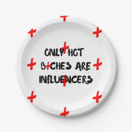 Plato De Papel Almohada con cita divertida de influencer para dec