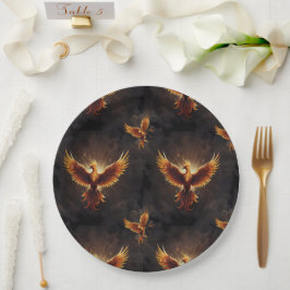 Plato De Papel Almohada Fénix Fiery