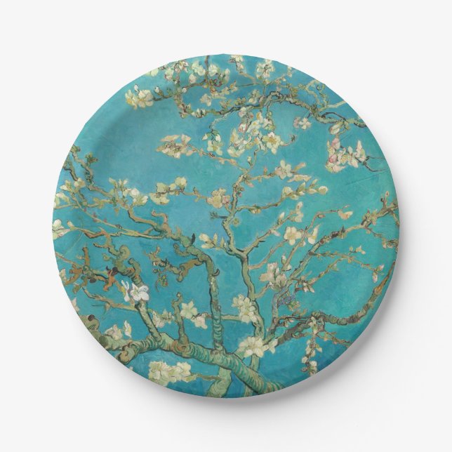 Plato De Papel Almond Blossom, 1890 por Vincent van Gogh (Anverso)