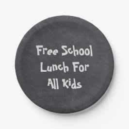 Plato De Papel Almuerzo Escolar Gratuito Para Todos Los Niños