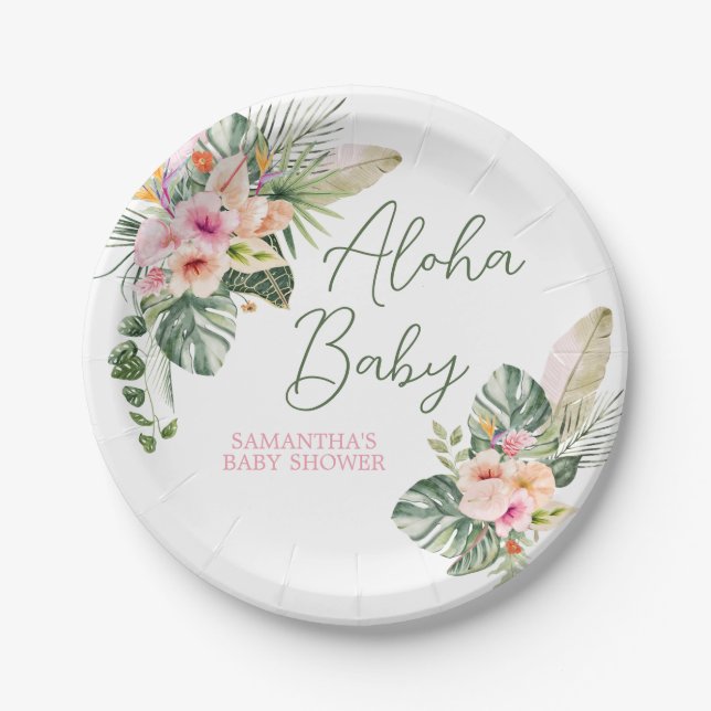 Plato De Papel Aloha Baby Shower (Anverso)