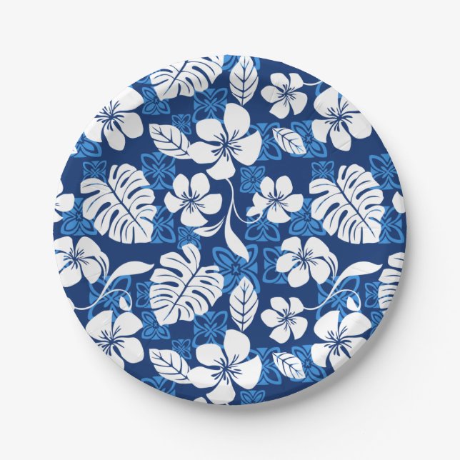 PLATO DE PAPEL ALOHA FRIDAY (AZUL) (Anverso)