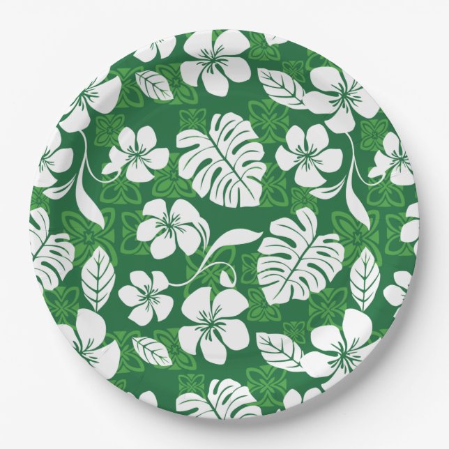 PLATO DE PAPEL ALOHA FRIDAY (VERDE) (Anverso)
