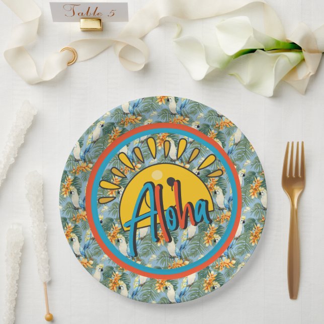 Plato De Papel Aloha Hawaiano (Boda)