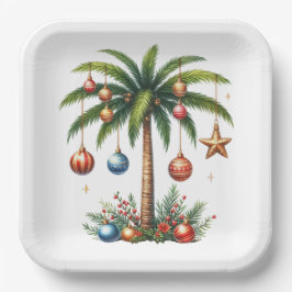 PLATO DE PAPEL ALOHA HAWAIIAN HOLIDAY CHRISTMAS THEME