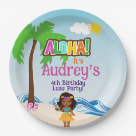 Plato De Papel Aloha Luau Birthday