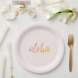 Plato De Papel Aloha tropical
