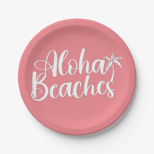 Plato De Papel Aloha Tropical Beach (Anverso)