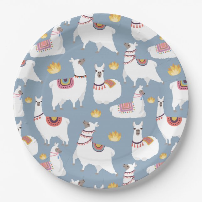 Plato De Papel Alpaca/Llama (Anverso)