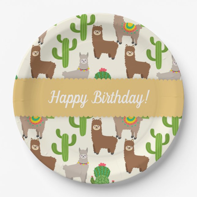 Plato De Papel Alpaca/Llama (Anverso)