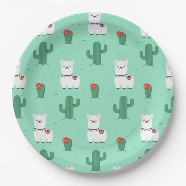 Plato De Papel Alpaca/Llama (Anverso)