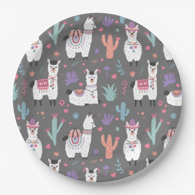Plato De Papel Alpaca/Llama (Anverso)